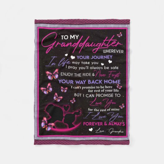 Gepersonaliseerd voor mijn kleindochter Butterfly  Fleece Deken (Voorkant)