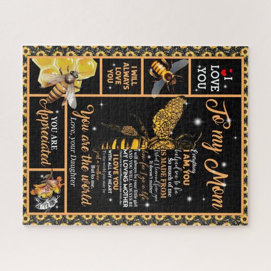 Gepersonaliseerd voor mijn mama-liefde voor bijen  legpuzzel (Horizontaal)