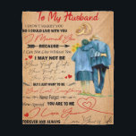 Gepersonaliseerd voor mijn man, Husband Birthday Fleece Deken<br><div class="desc">Persoonlijke brief aan mijn man,  Husband Birthday Gift</div>