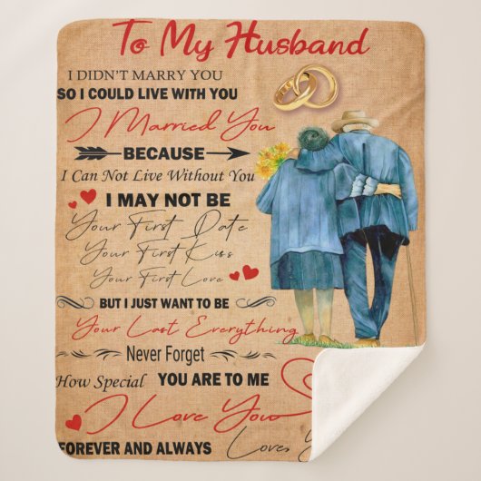 Gepersonaliseerd voor mijn man, Husband Birthday Sherpa Deken (Voorkant)