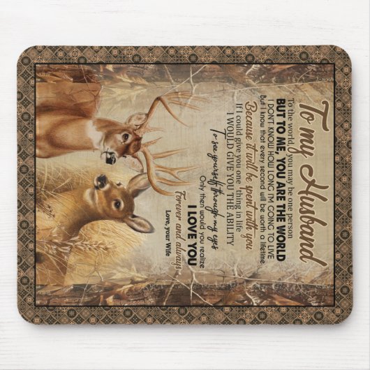 Gepersonaliseerd voor mijn man van vrouw Poster Muismat (Voorkant)