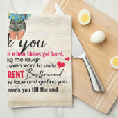 Gepersonaliseerd voor mijn stropdas, vrienden cade theedoek (Quarter Fold)