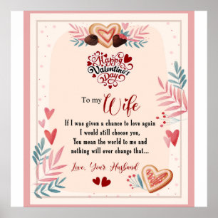 Gepersonaliseerd voor mijn vrouw Happy Valentine D Poster