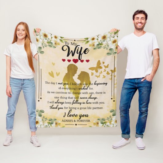 Gepersonaliseerd voor mijn vrouw liefde voor altij fleece deken (In situ)