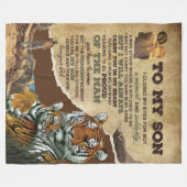 Gepersonaliseerd voor mijn zoon tijger, liefdesbri fleece deken (Voorkant (Horizontaal))