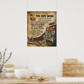Gepersonaliseerd voor mijn zoon tijger, liefdesbri poster (Keuken)