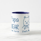 Gepersonaliseerd voor pap Blue Papa Beer tweezijdi Mok (Midden)