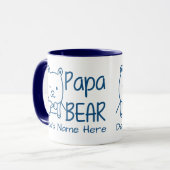 Gepersonaliseerd voor pap Blue Papa Beer tweezijdi Mok (Voorkant links)