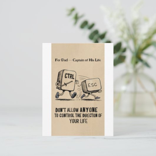 Gepersonaliseerd voor pap Captain van zijn leven B Briefkaart (Staand voorkant)