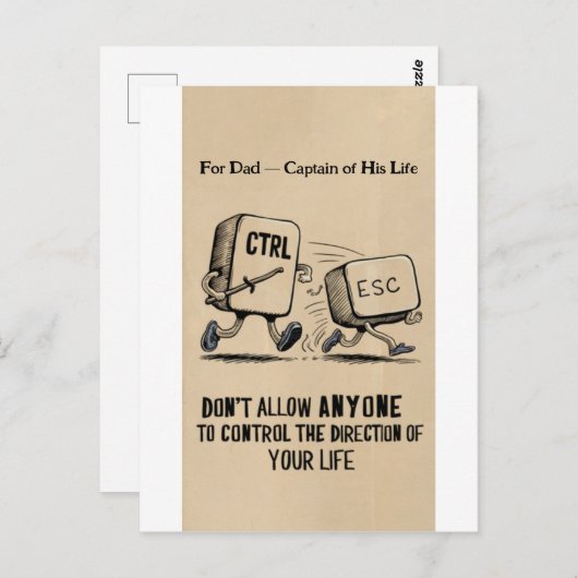 Gepersonaliseerd voor pap Captain van zijn leven B Briefkaart (Voorkant / Achterkant)