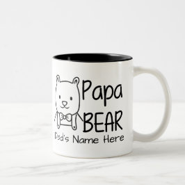 Gepersonaliseerd voor papa, Black Papa Beer, tweez Tweekleurige Koffiemok