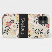 Gepersonaliseerd voor roze en geel Floral Case-Mate iPhone Case (Achterkant (horizontaal))