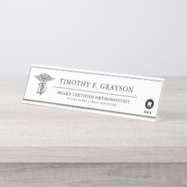 Gepersonaliseerd voor tandheelkunde bureau naambordje