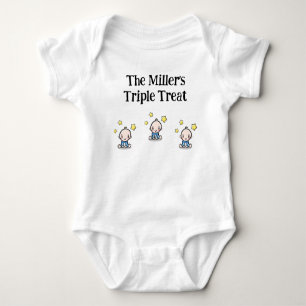 Gepersonaliseerd voor triplet jongens, cadeau idee romper