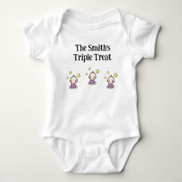 Gepersonaliseerd voor triplet meisjes, cadeau idee romper