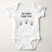 Gepersonaliseerd voor triplets, triplets cadeau id romper (Voorkant)