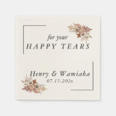 Gepersonaliseerd voor uw Happy Tears Boho bruiloft Servet (Voorkant)