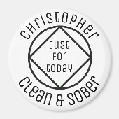 Gepersonaliseerd voor vandaag wit schoon en nuchte magneet (Voorkant)