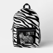 Gepersonaliseerd voor zebra bedrukte rugzak (Voorkant)