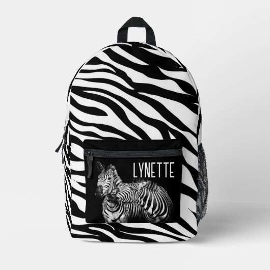 Gepersonaliseerd voor zebra bedrukte rugzak (Voorkant)