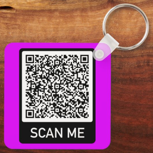 Gepersonaliseerd voorbeeld van uw QR-code Sleutelh Sleutelhanger (Achterkant)