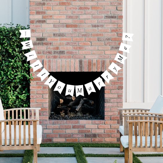 Gepersonaliseerd voorstel thuis zal je met me trou vlaggetjes