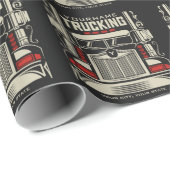 Gepersonaliseerd vrachtwagen 18-wieler GROOT RIG-v Cadeaupapier (Rol Hoek)