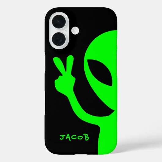 Gepersonaliseerd vredesbord Peekaboo Alien Case-Mate iPhone Case (Achterkant)