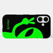 Gepersonaliseerd vredesbord Peekaboo Alien Case-Mate iPhone Case (Achterkant (horizontaal))