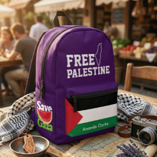 Gepersonaliseerd Vrij Palestina   Vlag van Palesti Bedrukte Rugzak