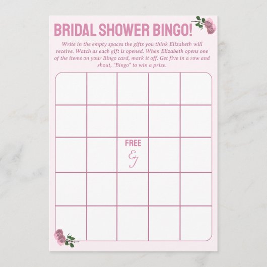 Gepersonaliseerd Vrijgezellenfeest Bingo spel Advieskaart (Voorkant)