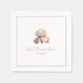 Gepersonaliseerd Vrijgezellenfeest Elegant Blush F Servet (Voorkant)