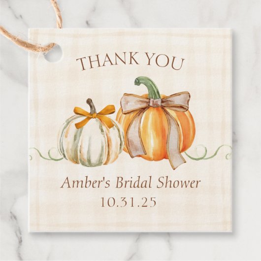 Gepersonaliseerd Vrijgezellenfeest Rustic Autumn B Bedankjes Labels (Voorkant)