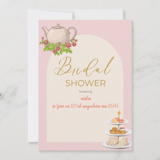 Gepersonaliseerd vrijgezellenfeest Tea Party Kaart (Voorkant)