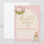 Gepersonaliseerd vrijgezellenfeest Tea Party Kaart (Voorkant / Achterkant)