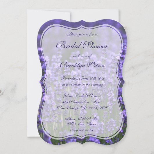 Gepersonaliseerd Vrijgezellenfeest van de Lavender Kaart (Voorkant)