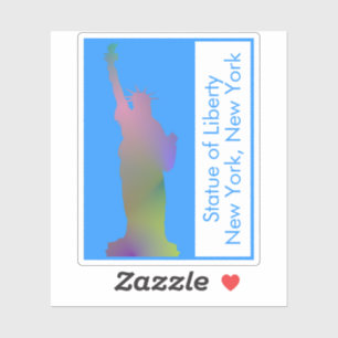 Gepersonaliseerd Vrijheidsbeeld New York Rainbow Sticker