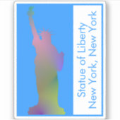 Gepersonaliseerd Vrijheidsbeeld New York Rainbow Sticker (Voorkant)