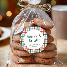 Gepersonaliseerd vrolijk en helder Kerst sticker