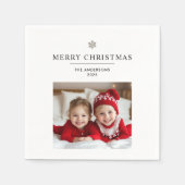 "Gepersonaliseerd vrolijk kerstcadeau met foto Servet (Voorkant)