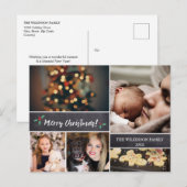 Gepersonaliseerd, vrolijk kerstfeest, alkboard, fo feestdagenkaart (Voorkant / Achterkant)