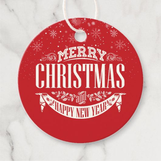 Gepersonaliseerd Vrolijk Kerstfeest en een Gelukki Bedankjes Labels (Voorkant)