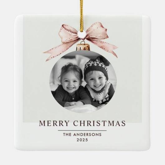 Gepersonaliseerd vrolijk kerstfeest Ornament met f (Achterkant)