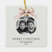 Gepersonaliseerd vrolijk kerstfeest Ornament met f (Voorkant)
