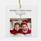 Gepersonaliseerd vrolijk kerstfeest Ornament met f (Voorkant)