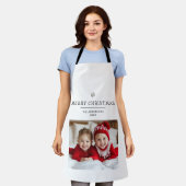 Gepersonaliseerd vrolijk kerstfeest Schort met fot (Gedragen)