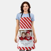 Gepersonaliseerd vrolijk kerstfeest Schort met fot (Gedragen)