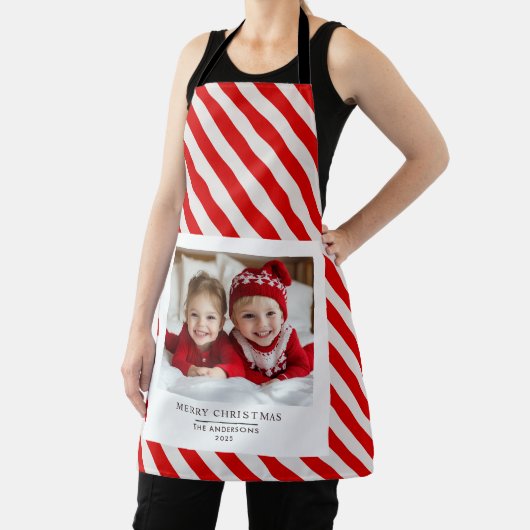 Gepersonaliseerd vrolijk kerstfeest Schort met fot (Insitu)