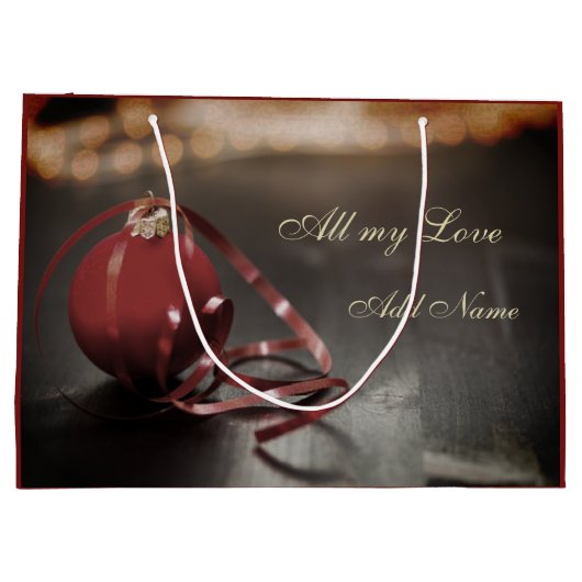 Gepersonaliseerd Vrolijk Kerstmis oma ontwerp Large Cadeautasje (Achterkant)