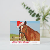 Gepersonaliseerd vrolijk kerstpaard in een kerstmu briefkaart (Staand voorkant)
